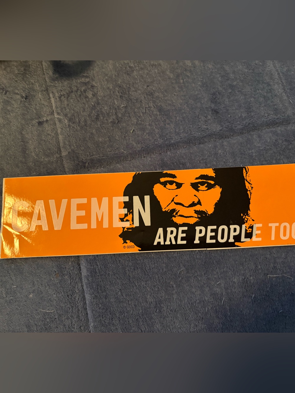 Cavemen Are People Too Orange Graphic Bumper Sticker